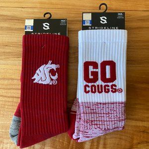 Washington State University Strideline Socks Pack of 2 New With Tags